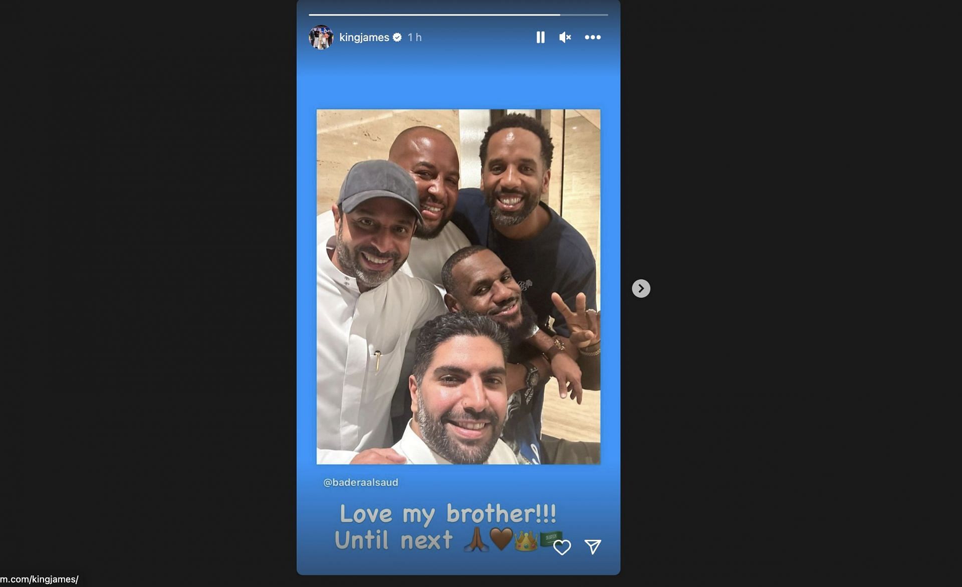 LeBron re-shares photo with Saudi Prince on Instagram story