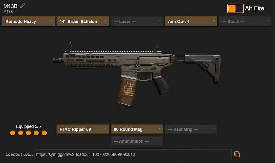 Best M13B loadout for Warzone 2 after the September 6 update (Image via sym.gg)