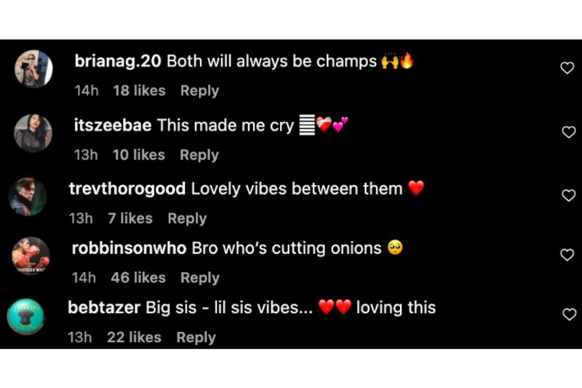 Screenshot of fans&#039; comments