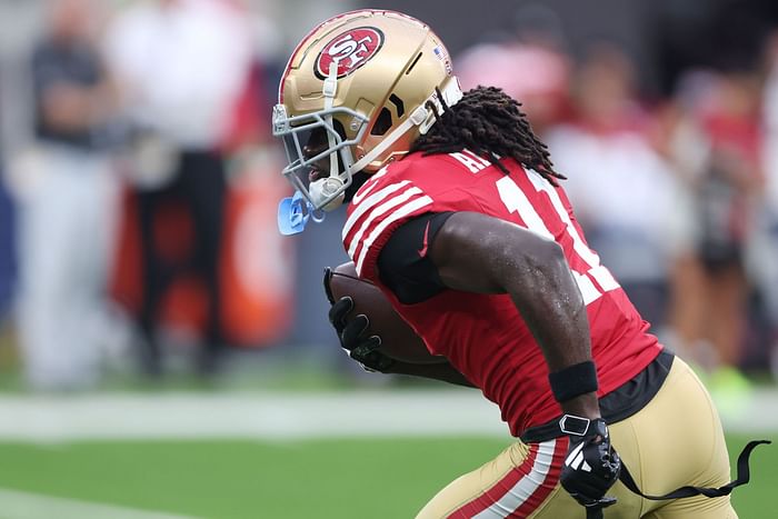 49ers' WR Brandon Aiyuk, listed as questionable for tonight's game