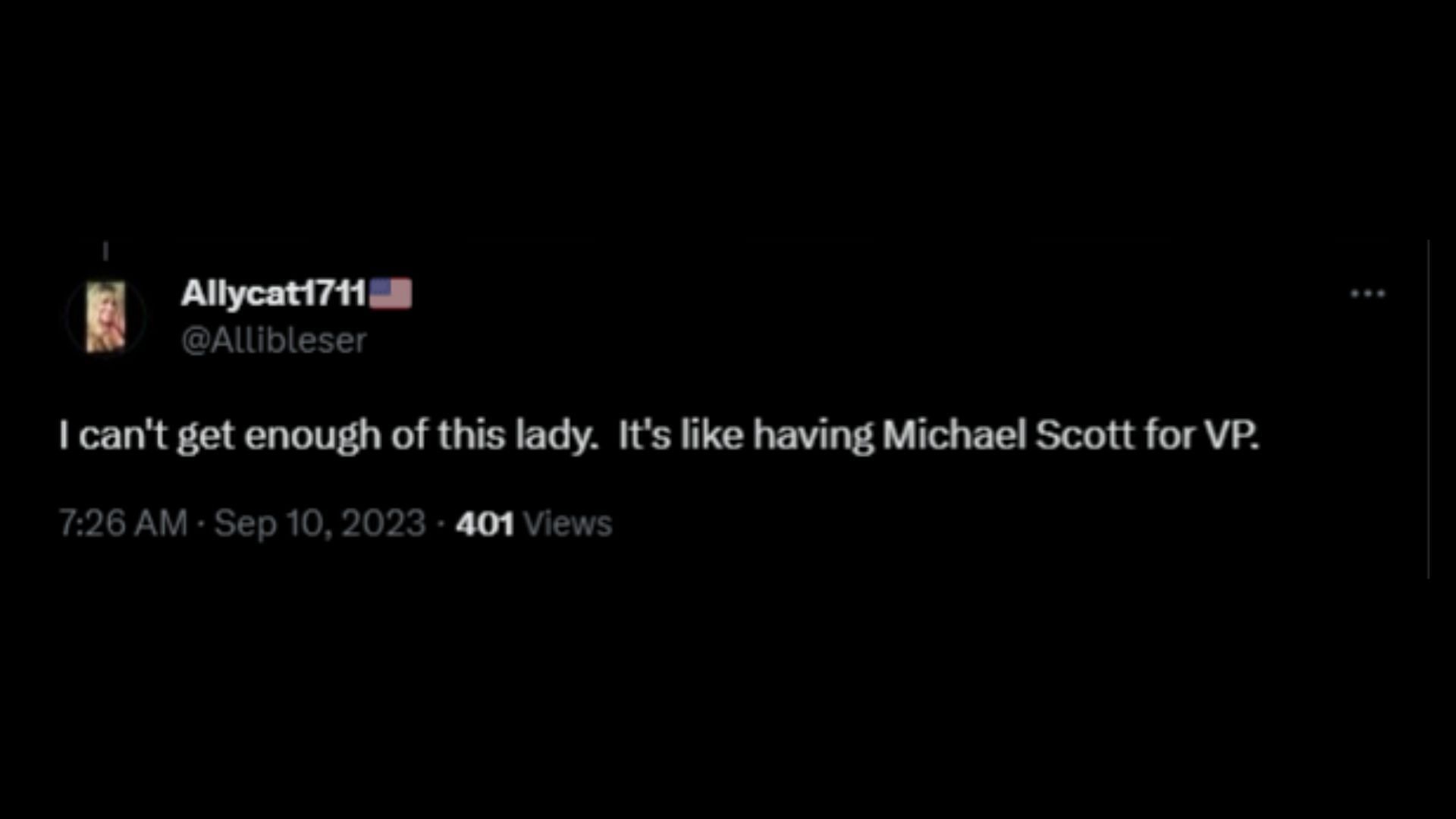 Screenshot of an X user remarking on Harris&#039; viral video of dancing at the White House&#039;s 50th celebration of Hip-Hop. (Photo via @ANTHONYBLOGAN/X)