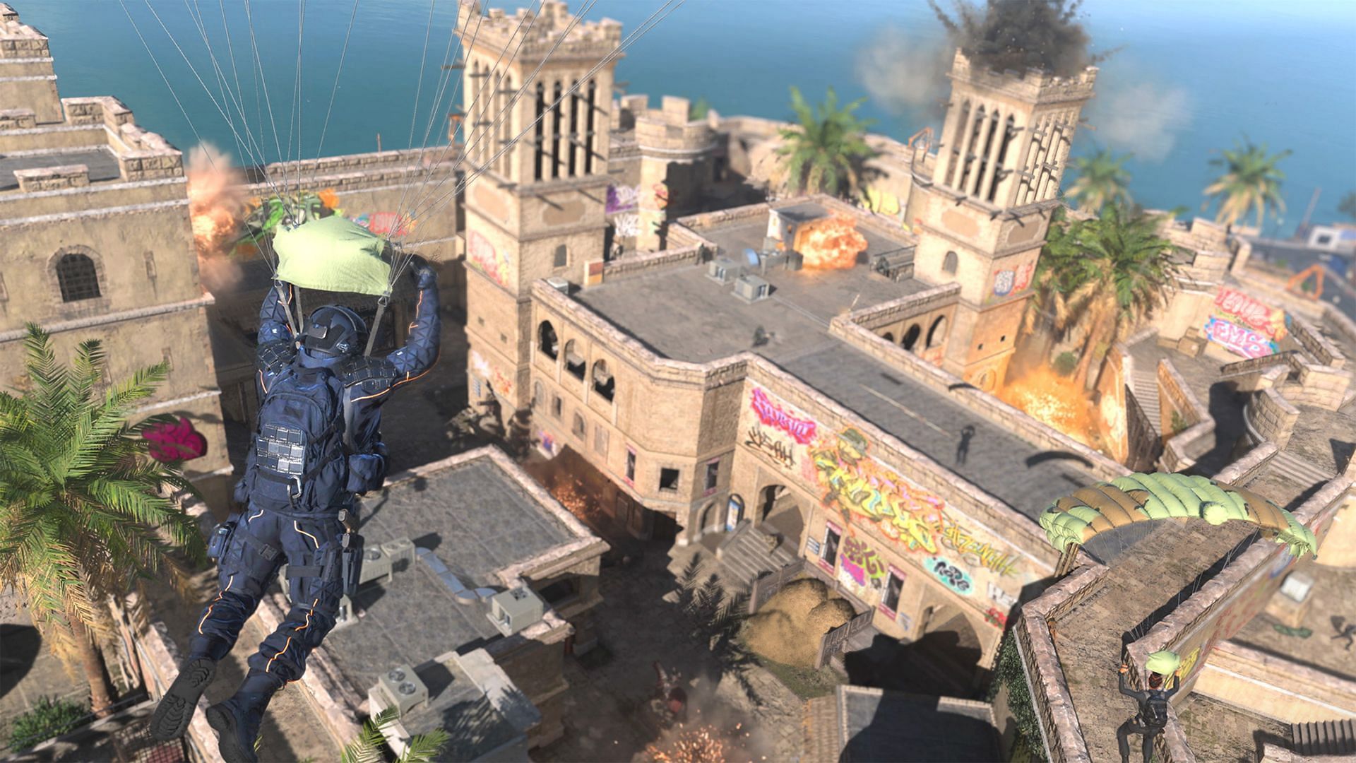 An Operator parachuting into the Fort Resurgence map.