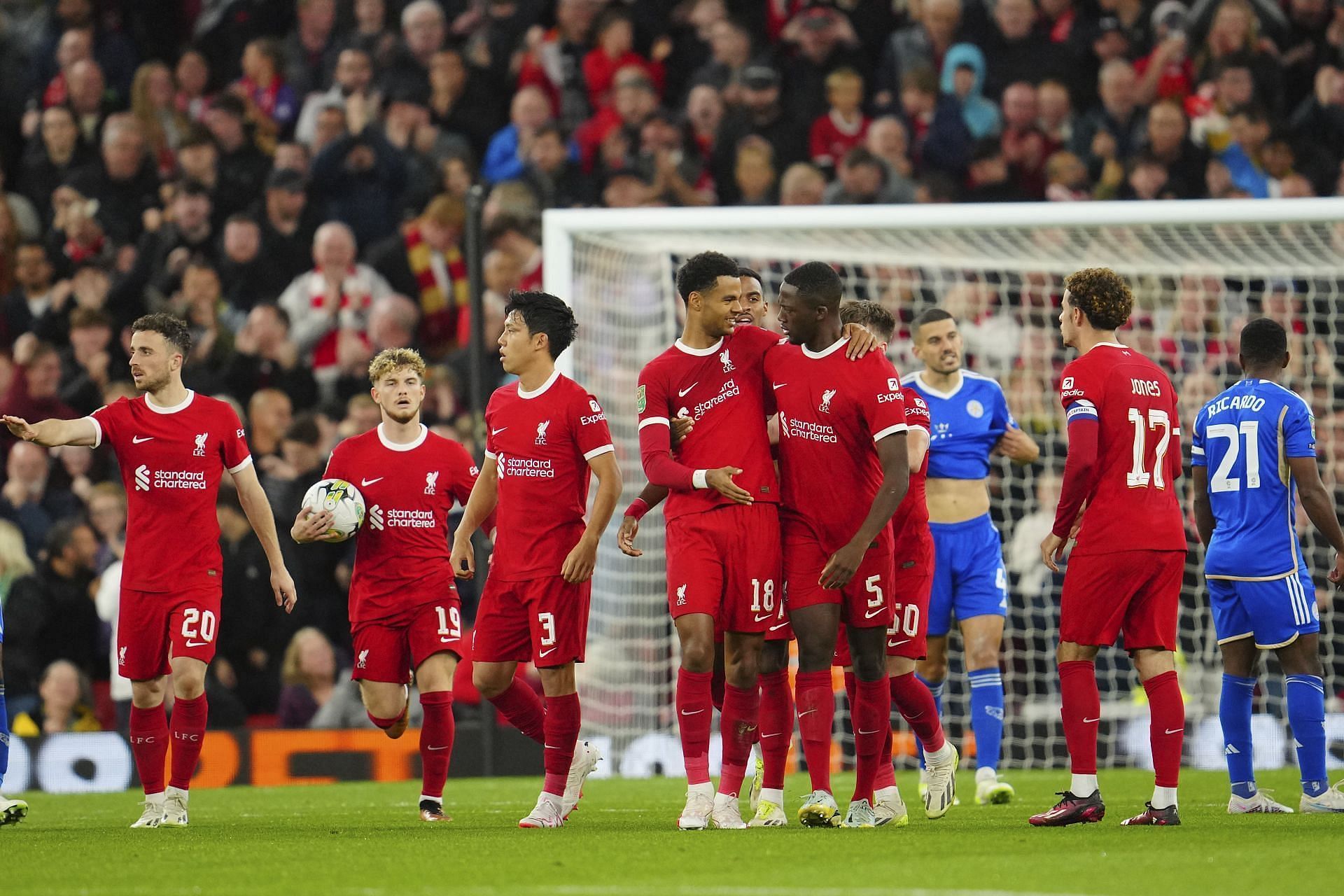 Liverpool beat Leicester 3-1 in the third round of the Carabao Cup after going 1-0 down.