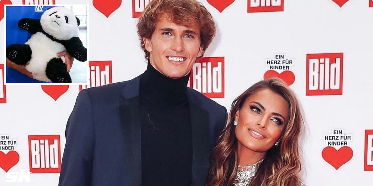 Alexander Zverev&rsquo;s girlfriend Sophia Thomalla claims his panda toy from Chengdu