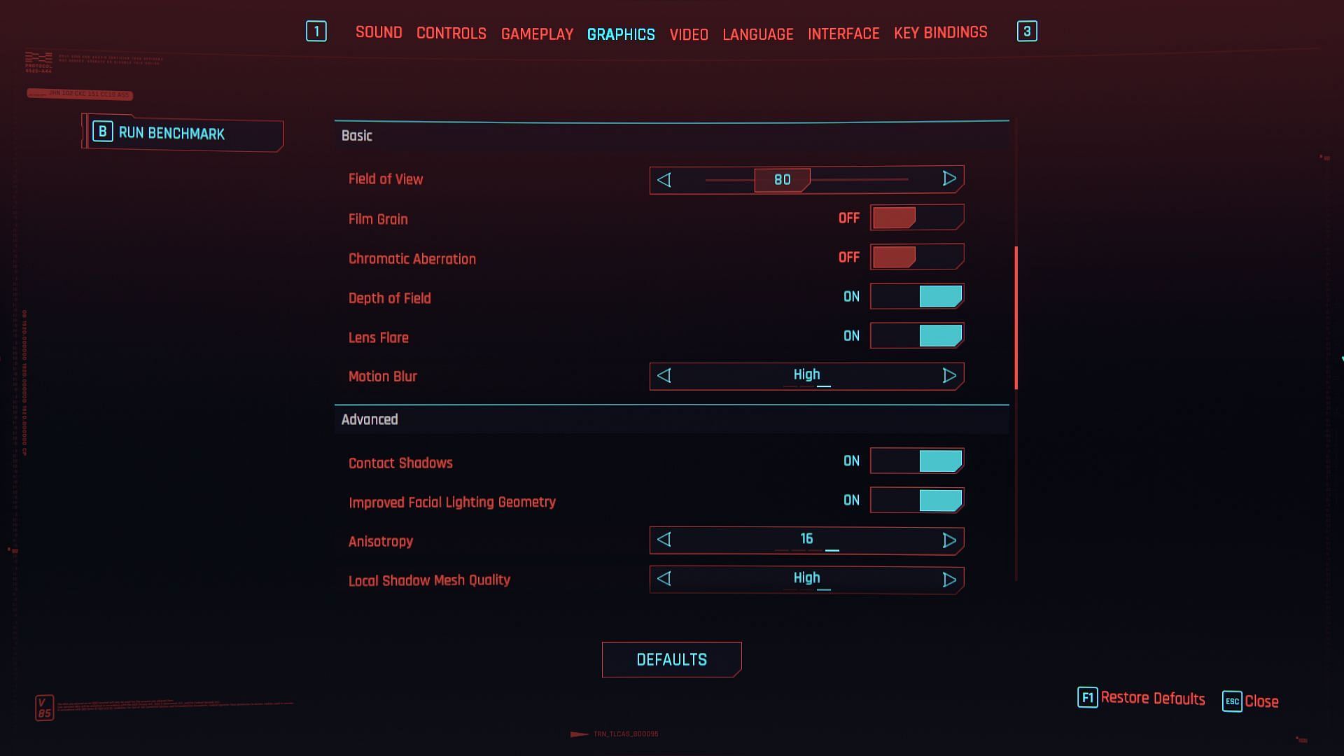 The Basic settings for the GTX 1650 in Cyberpunk 2077 (Image via CD Projekt Red)