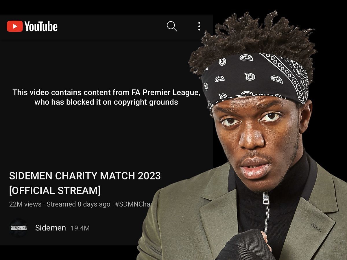 KSI left bemused at the copyright strike (Image via Sportskeeda)