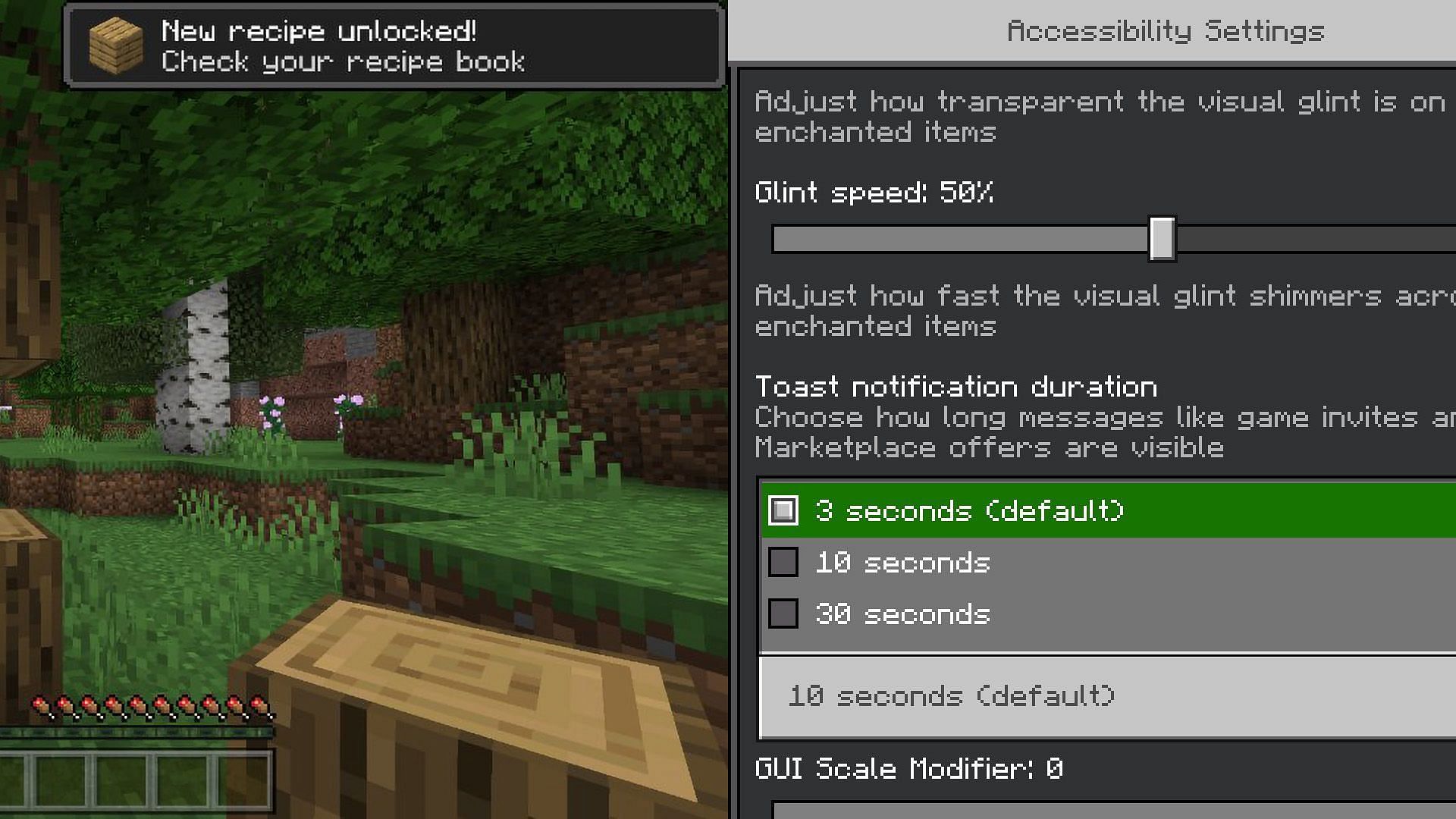 Recipe unlock UI updated (Image via Mojang)