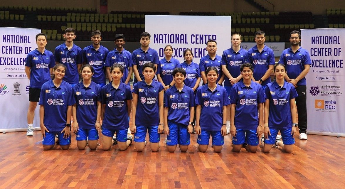 Indian badminton squad, set to take part in World Championships (Image via BAI)