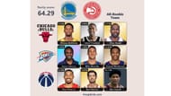 The completed September 13 NBA HoopGrids puzzle