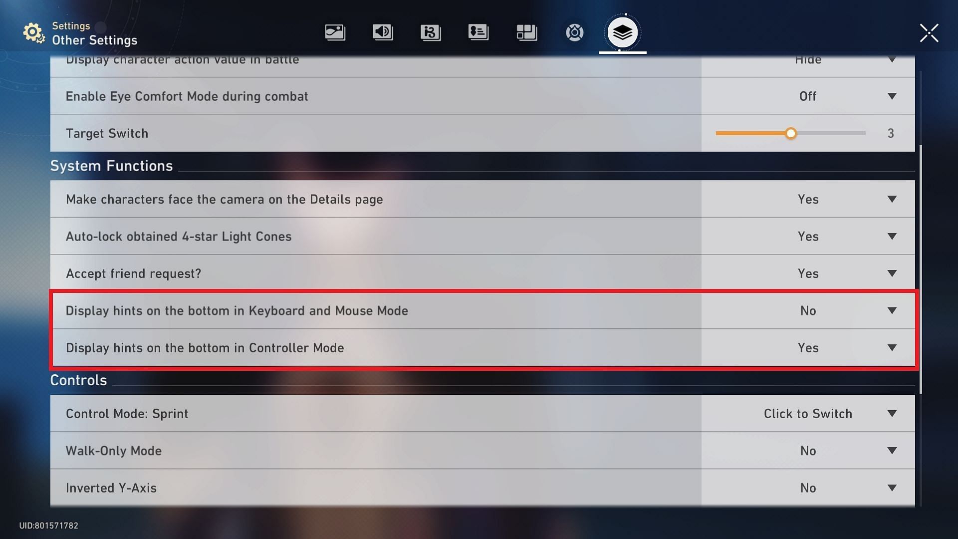 Disable the navigation bar from the in-game settings (Image via HoYoverse)