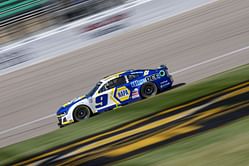 WATCH: Chase Elliott shoves his 9 car into teammate Kyle Larson to express disappointment after coming together in the pit lane