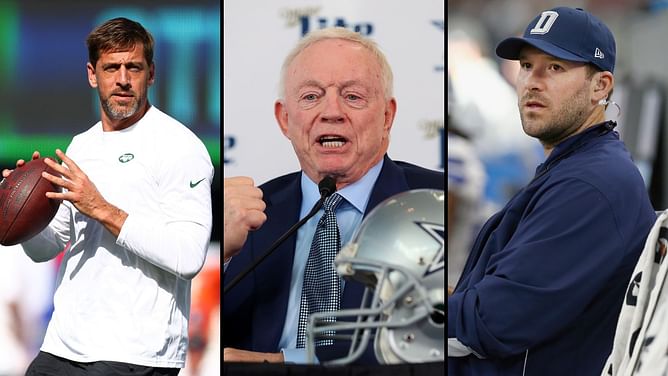 Cowboys owner Jerry Jones forecasts grim reality for Aaron Rodgers, likens Jets' emergency to Tony Romo's downfall