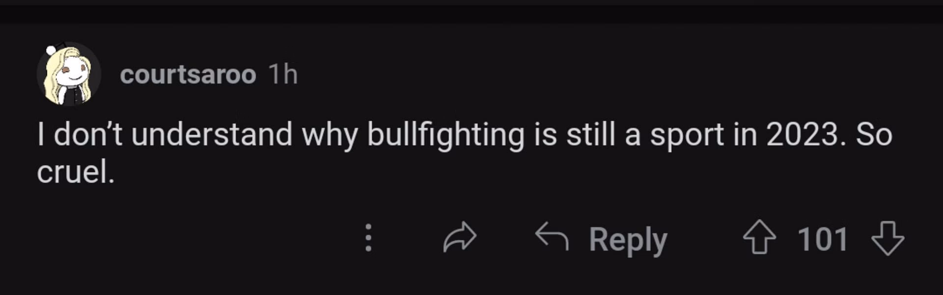 A screen capture from Reddit