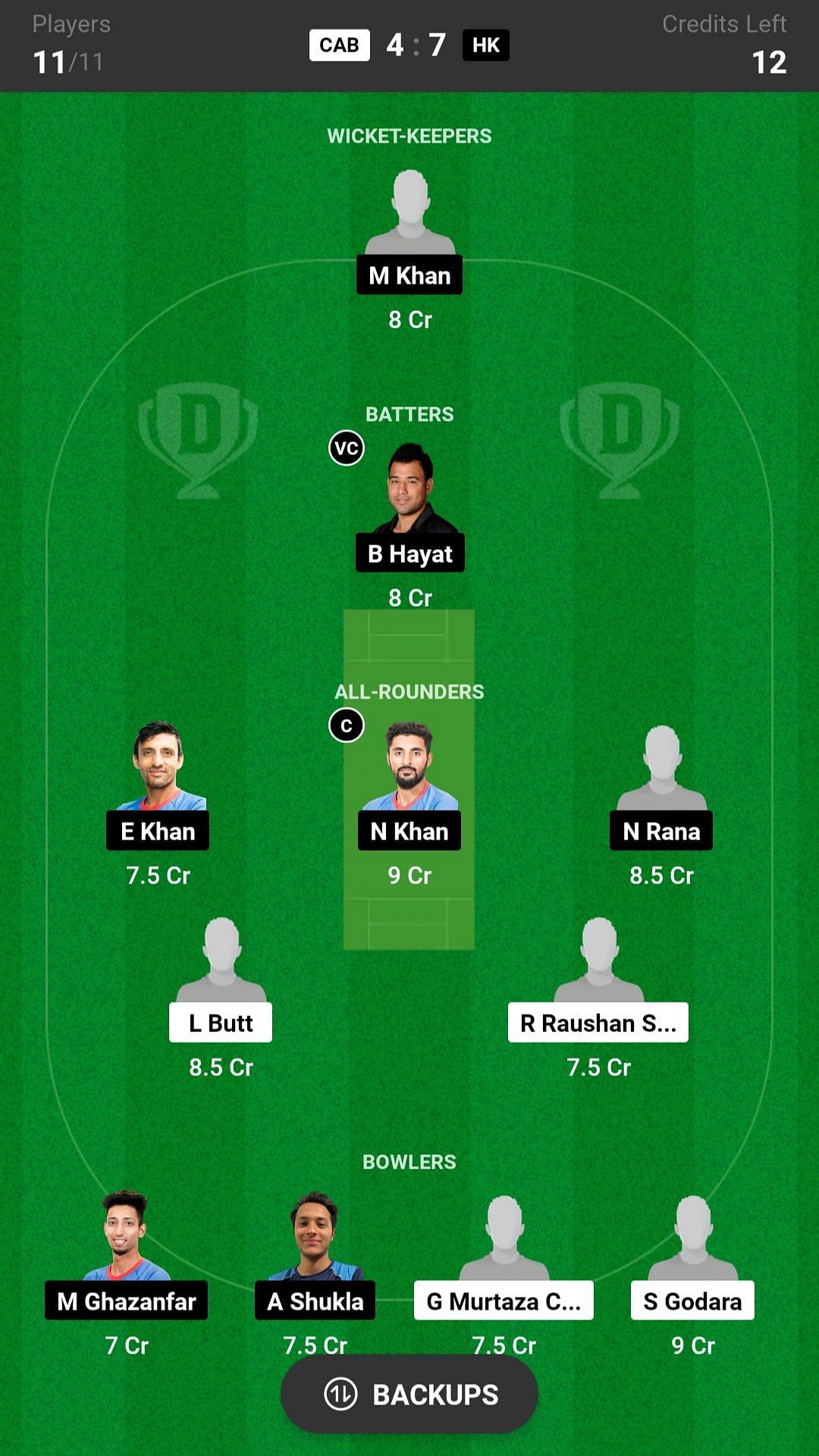 Cambodia vs Hong Kong Dream11 Fantasy suggestion #2 - Grand League