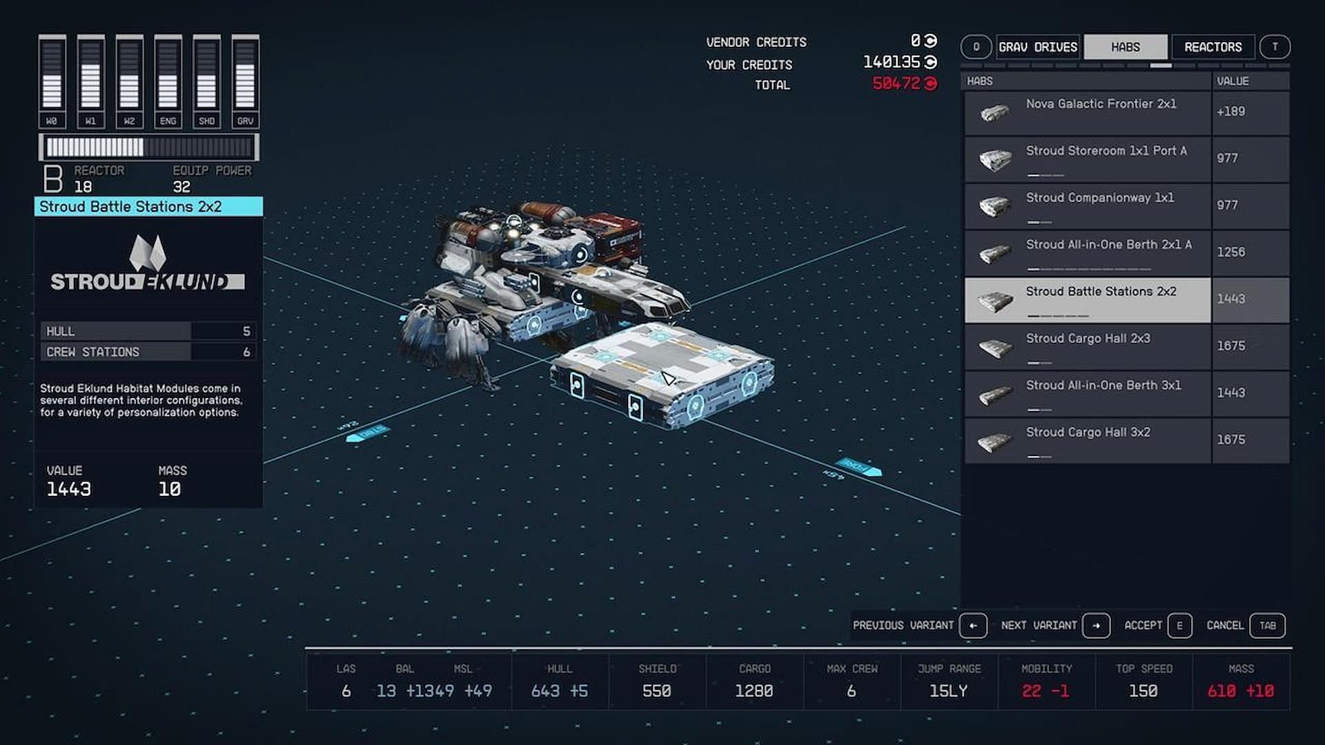 Habs are modules you can use to increase your ship&#039;s capacity (Image via Bethesda)