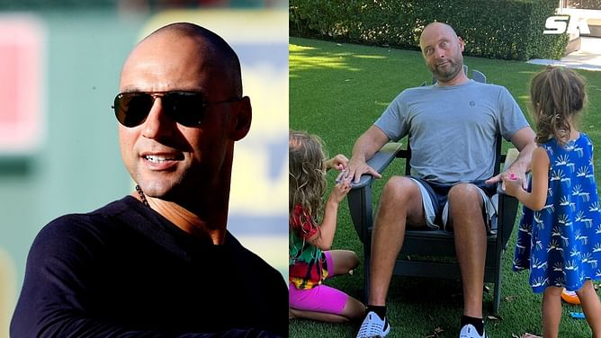 Derek Jeter talks about raising high spirited daughters echoing their mom's 'loud and whiny' traits