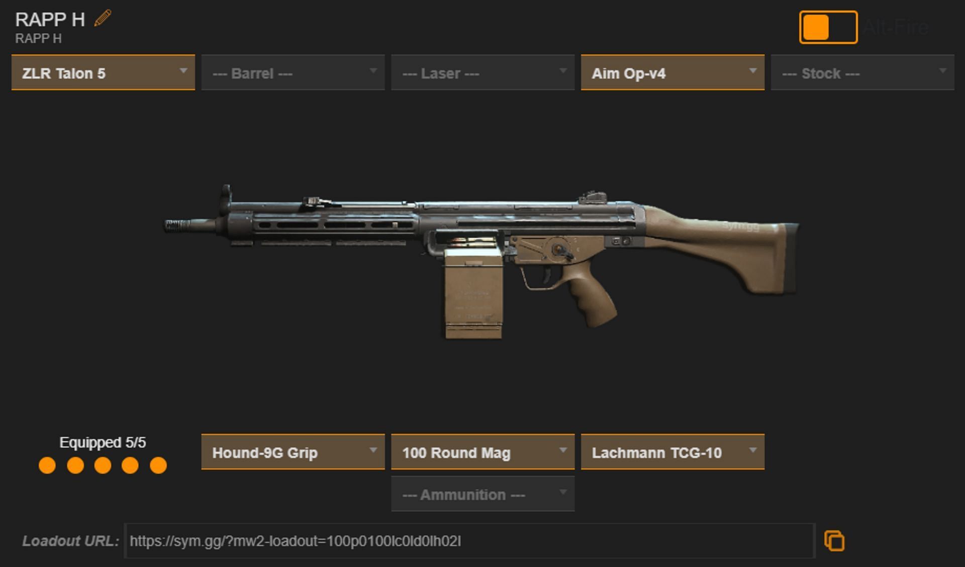 RAPP H loadout (Image via sym.gg)