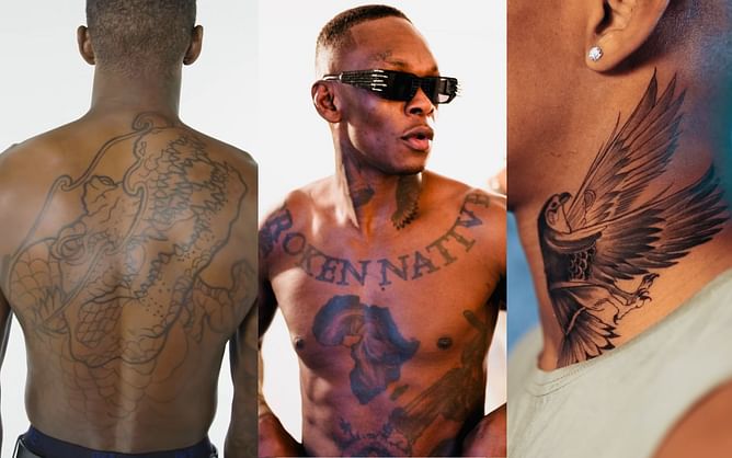 Map of Africa, 'Broken Native', 'Naruto' seal, and more - All of Israel Adesanya's tattoos explained