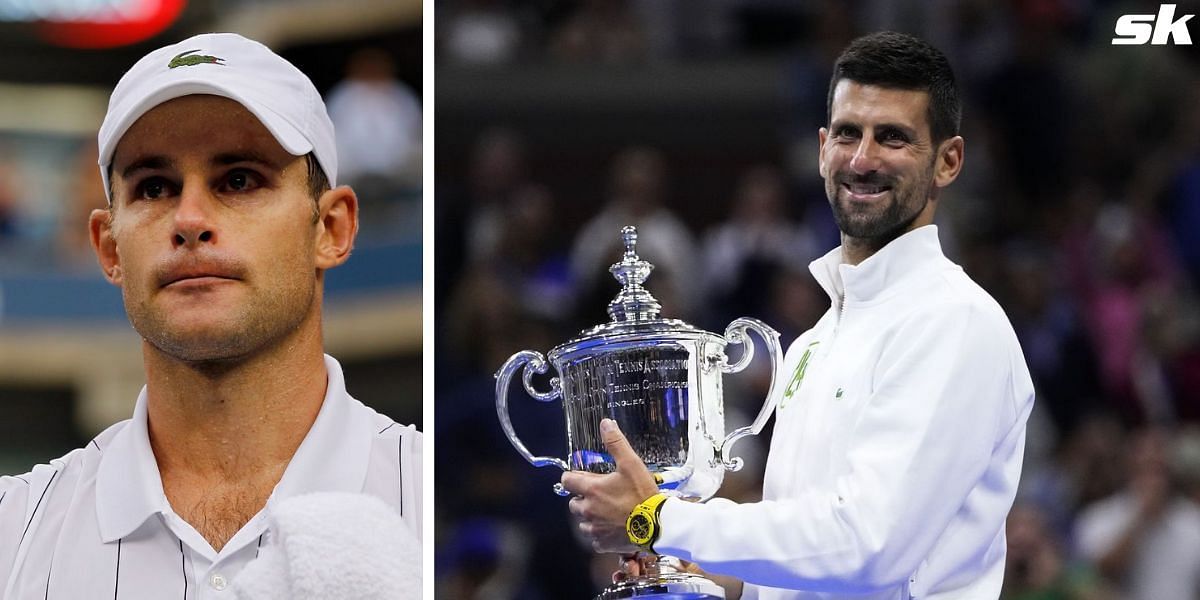 Andy Roddick (L) and Novak Djokovic (R)