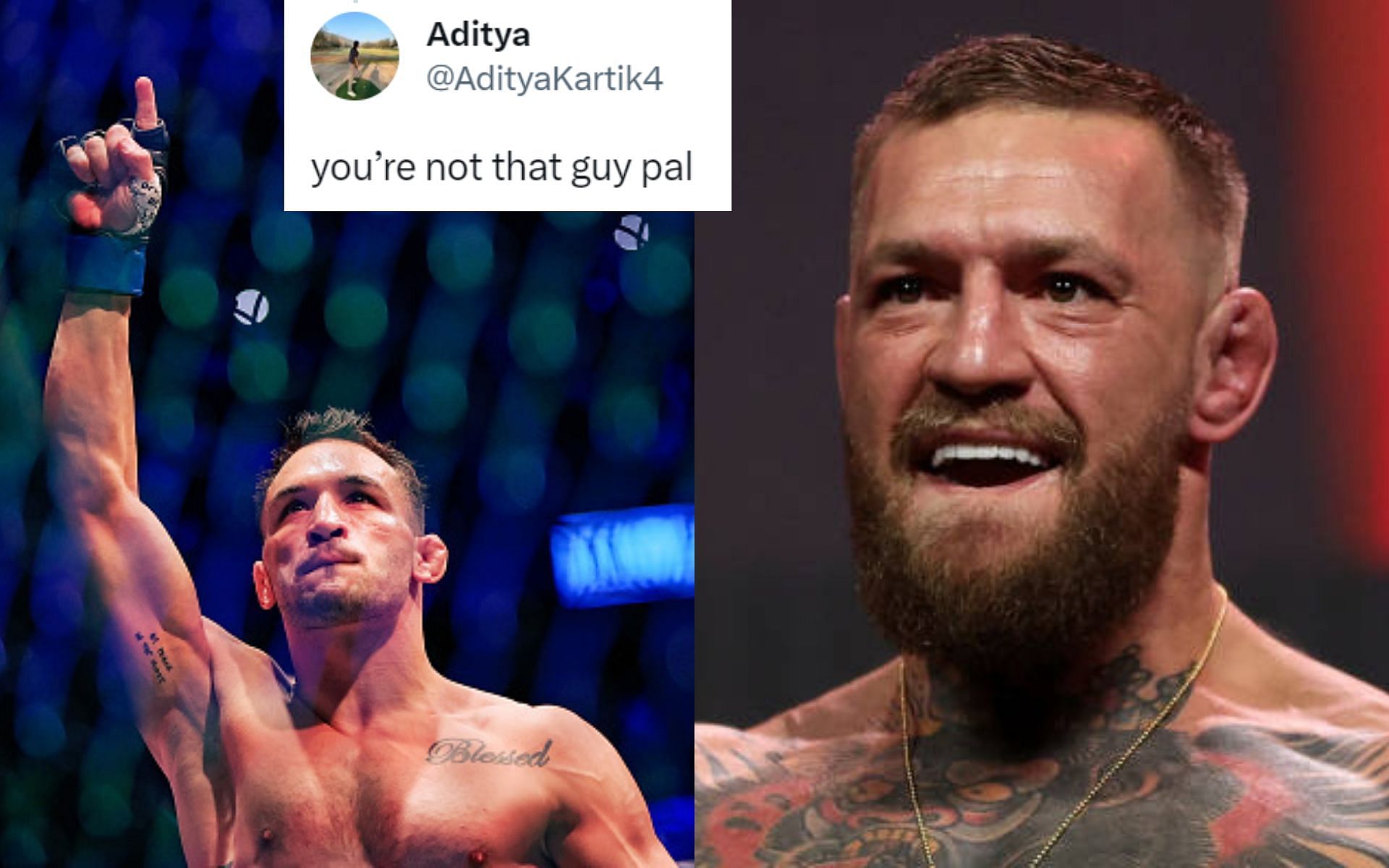 Michael Chandler (left); Conor McGregor (right) [images courtesy of Getty Images]