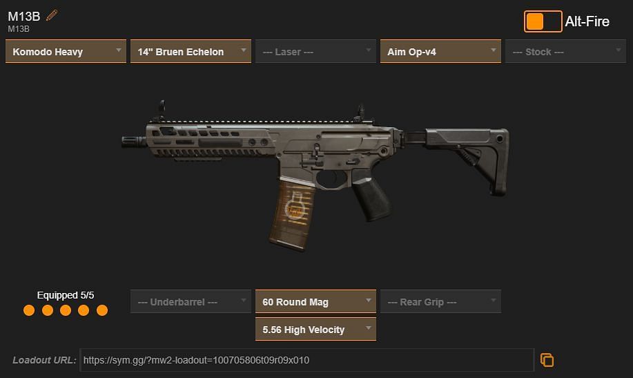 M13B loadout (Image via sym.gg)