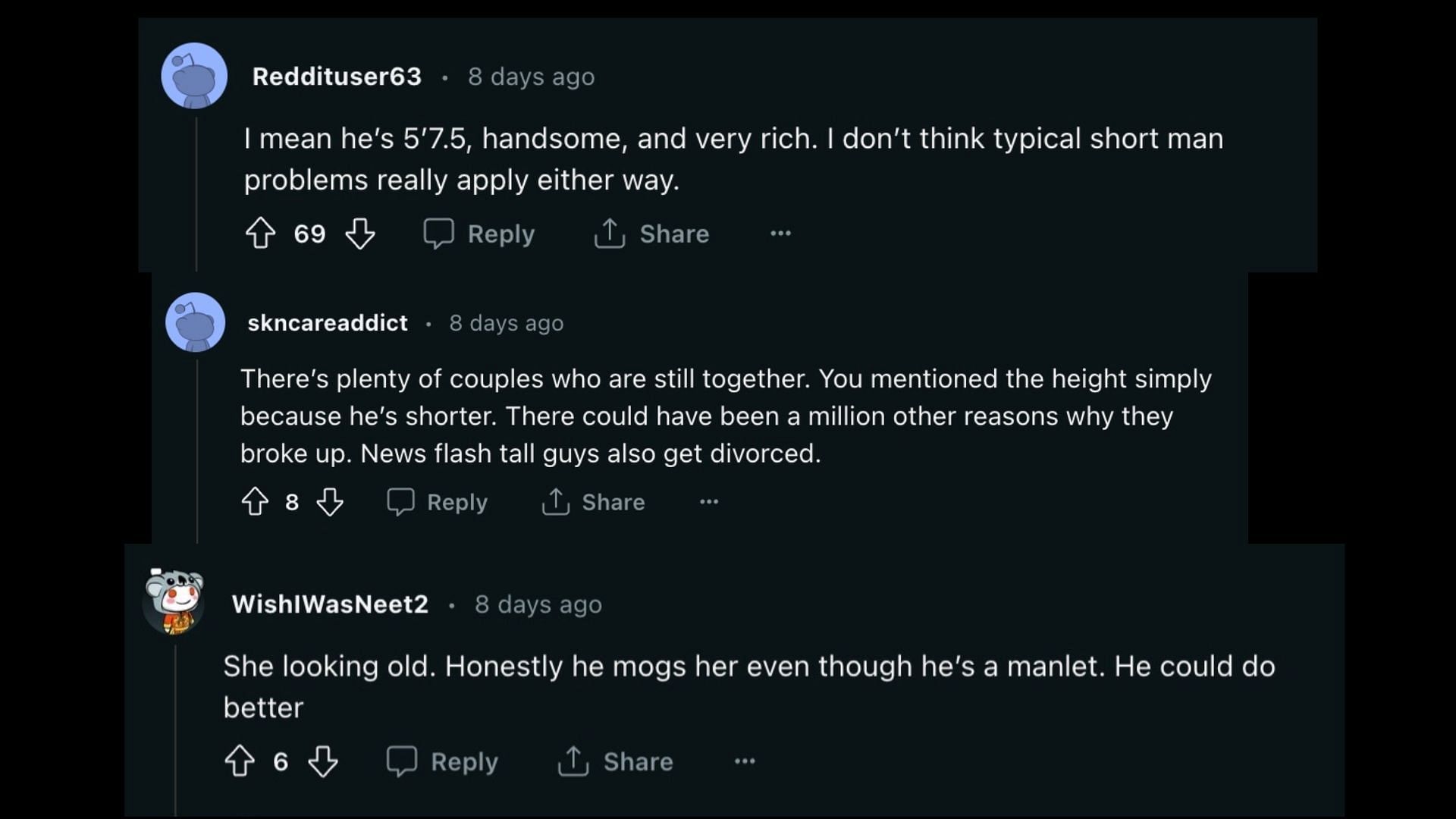 Some fans defend Joe Jonas and his height. (Image via Reddit)