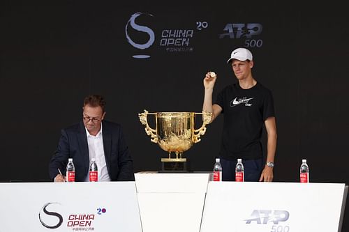 Jannik Sinner pictured during China Open draw ceremony