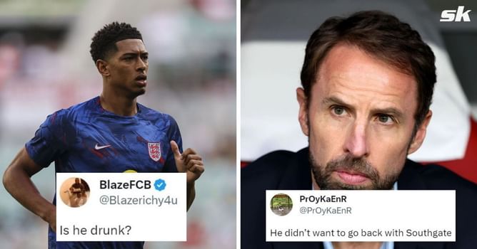 “He didn’t want to go back with Southgate”, “Is he drunk?” - Fans react to hilarious Jude Bellingham mistake after draw vs Ukraine