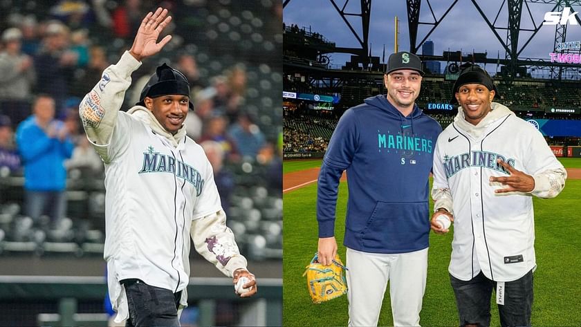 🔥 Ceremonial first pitch at the @mariners game last night ☔️ #GoHuskies  #PurpleReign #Penix4Heisman #SeaUsRise