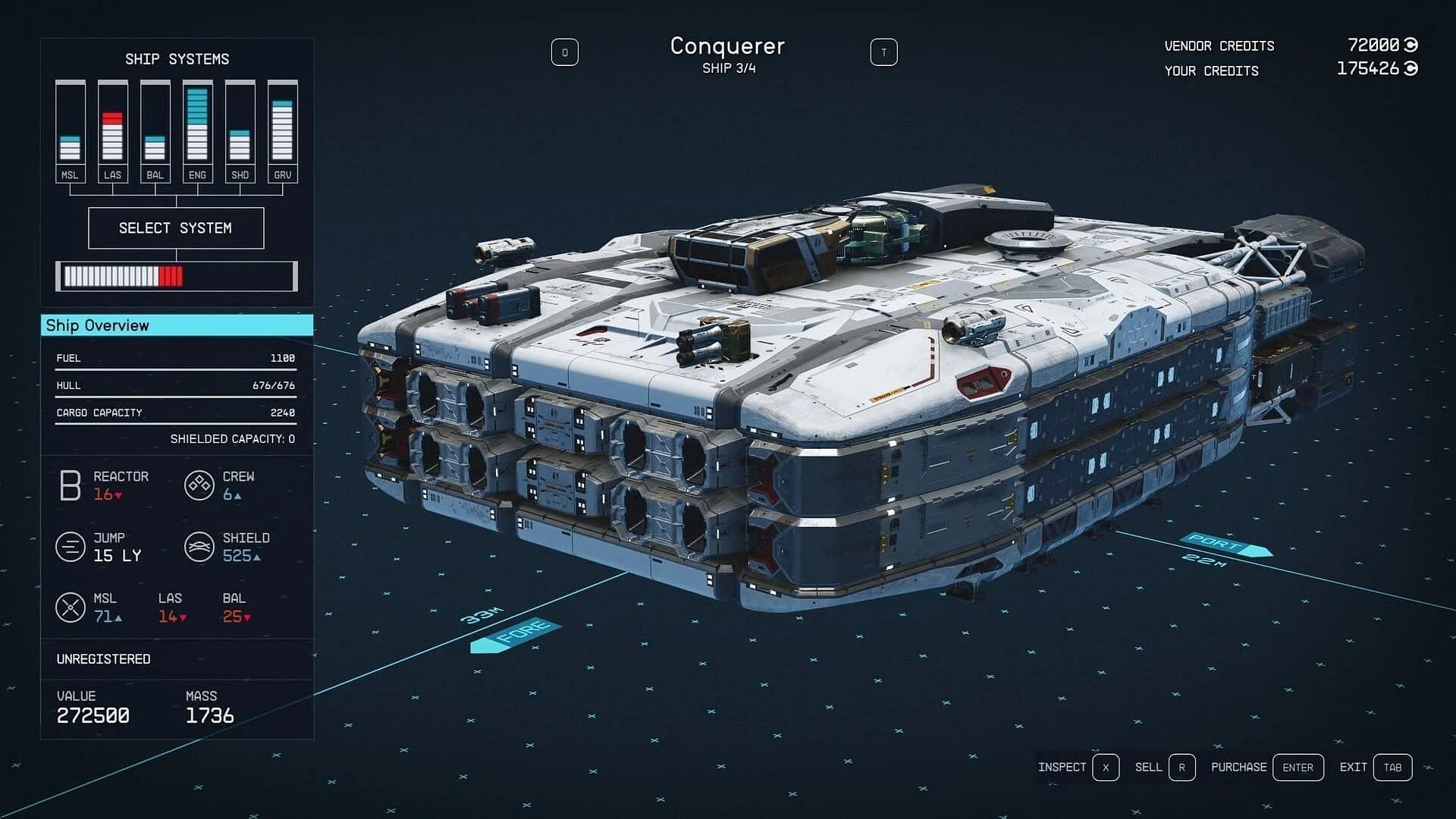 The Conquerer is one of the most expensive Starfield ships (Image via Bethesda)