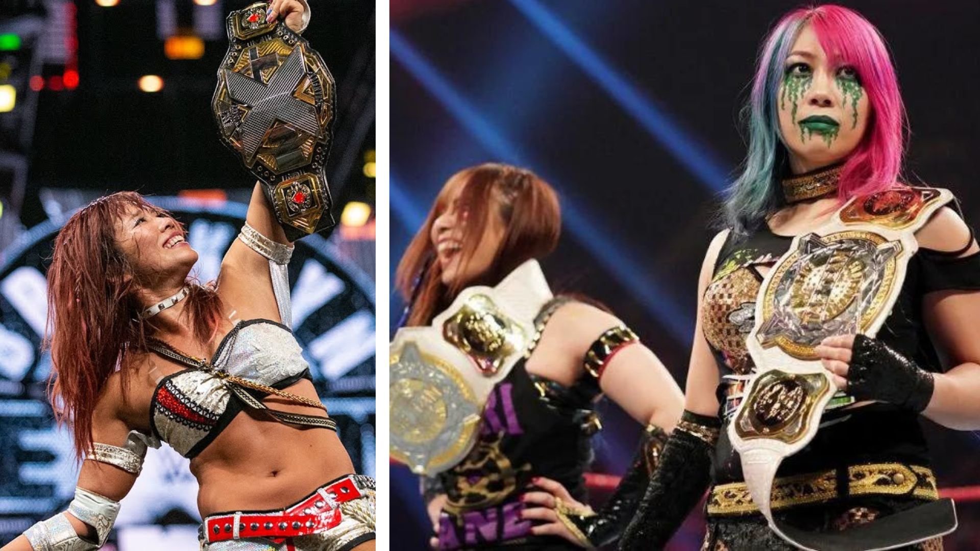 Kairi Sane won gold in WWE, both in singles and tag team division