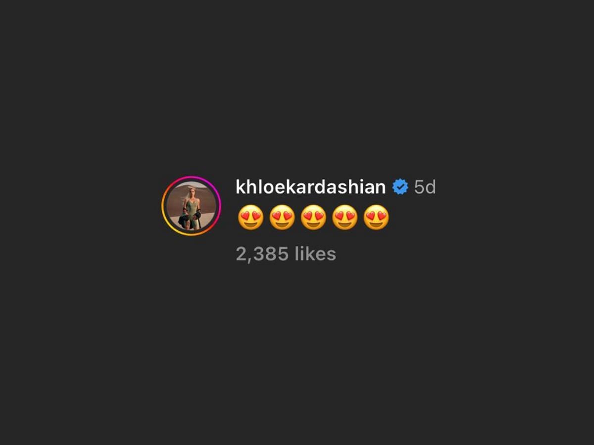 Khloe Kardashian&#039;s reaction (Image via Instagram/@kyliecosmetics)