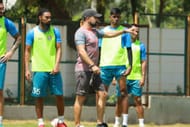 Carlos Vaz Pinto in training (Credits: SDFC media) Sreenidi Deccan players in preseason training (Credits: SDFC media) Sreenidi Deccan players in preseason training (Credits: SDFC media)