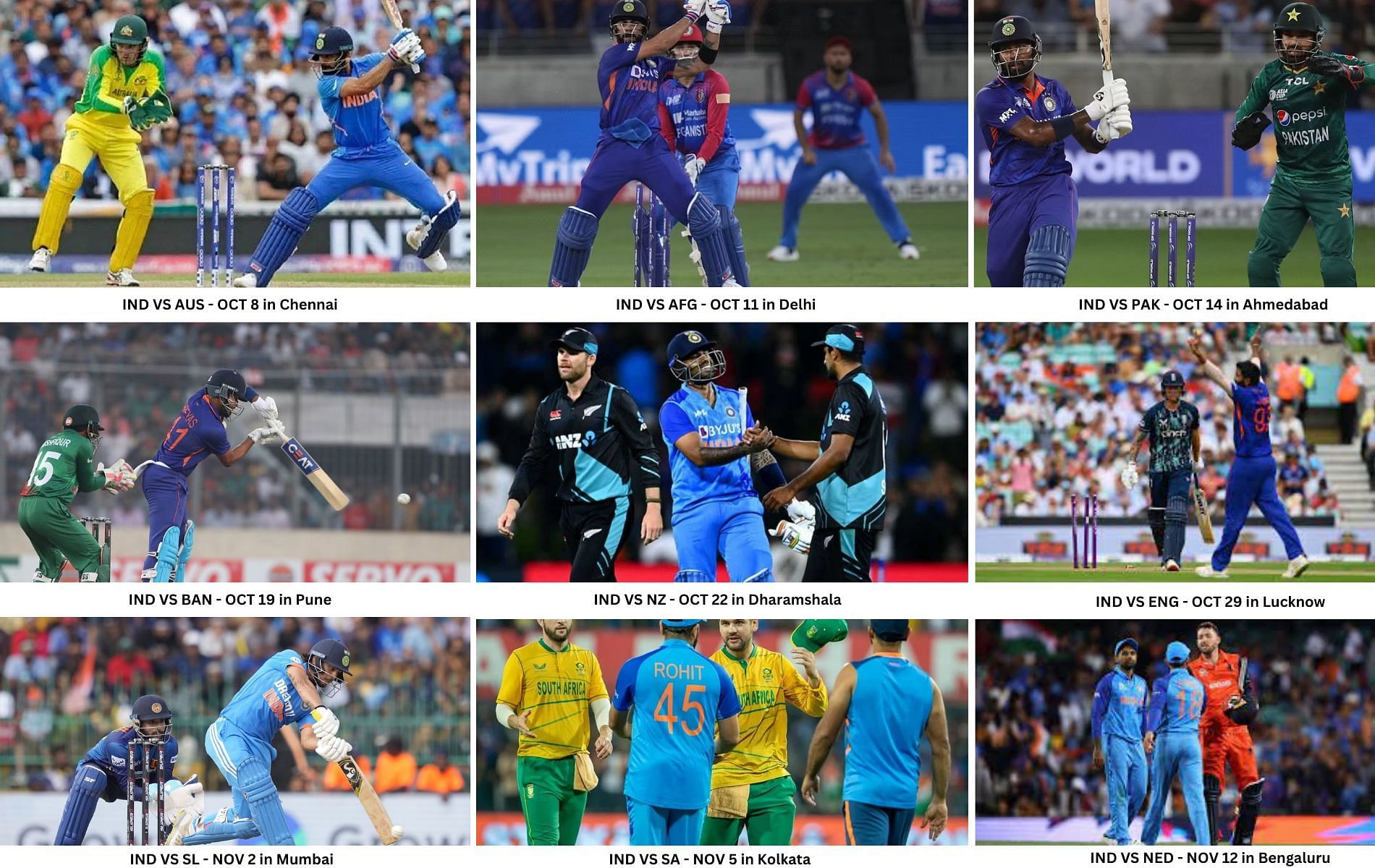 remaining matches of india in icc world cup 2023