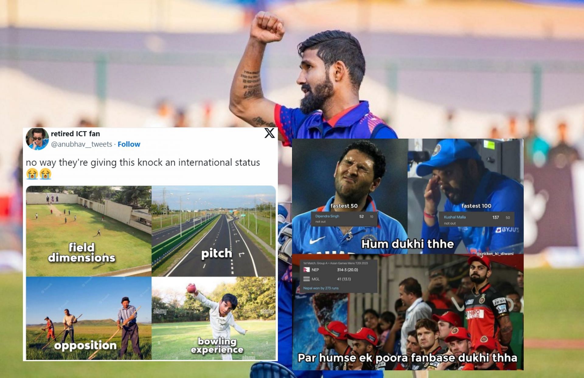 Fans share memes after Nepal