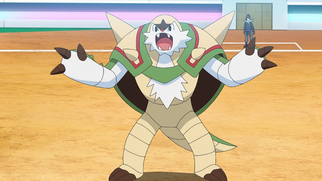 Chesnaught as seen in the anime (Image via The Pokemon Company)