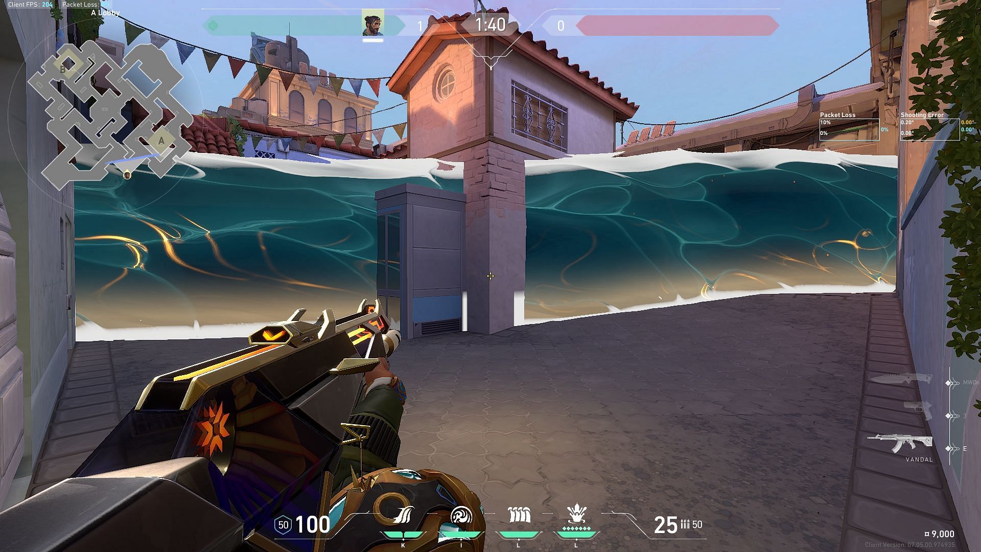 High Tide covering A Lobby, A Main, and A Elbow (Image via Valorant)
