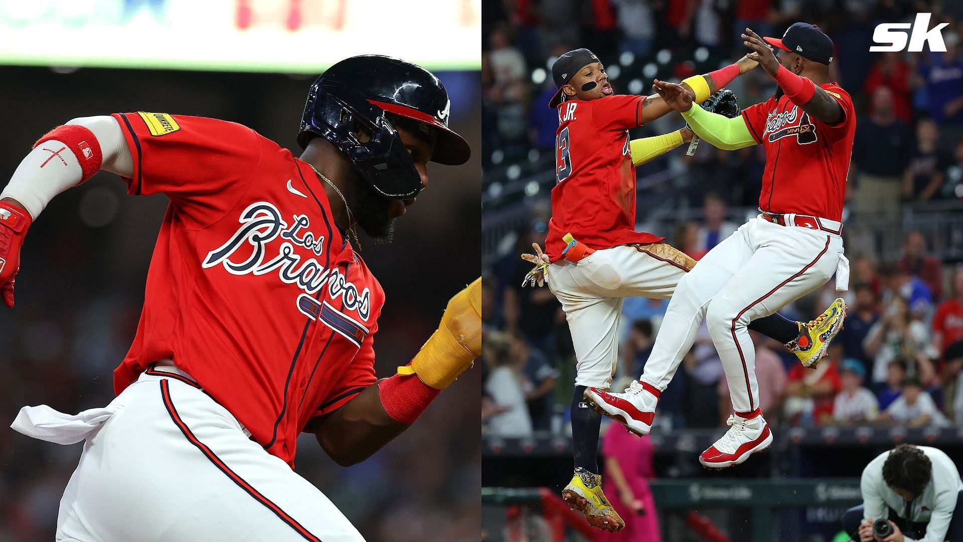 MLB fans acknowledge Braves clinching best record and home field advantage for playoffs. 
