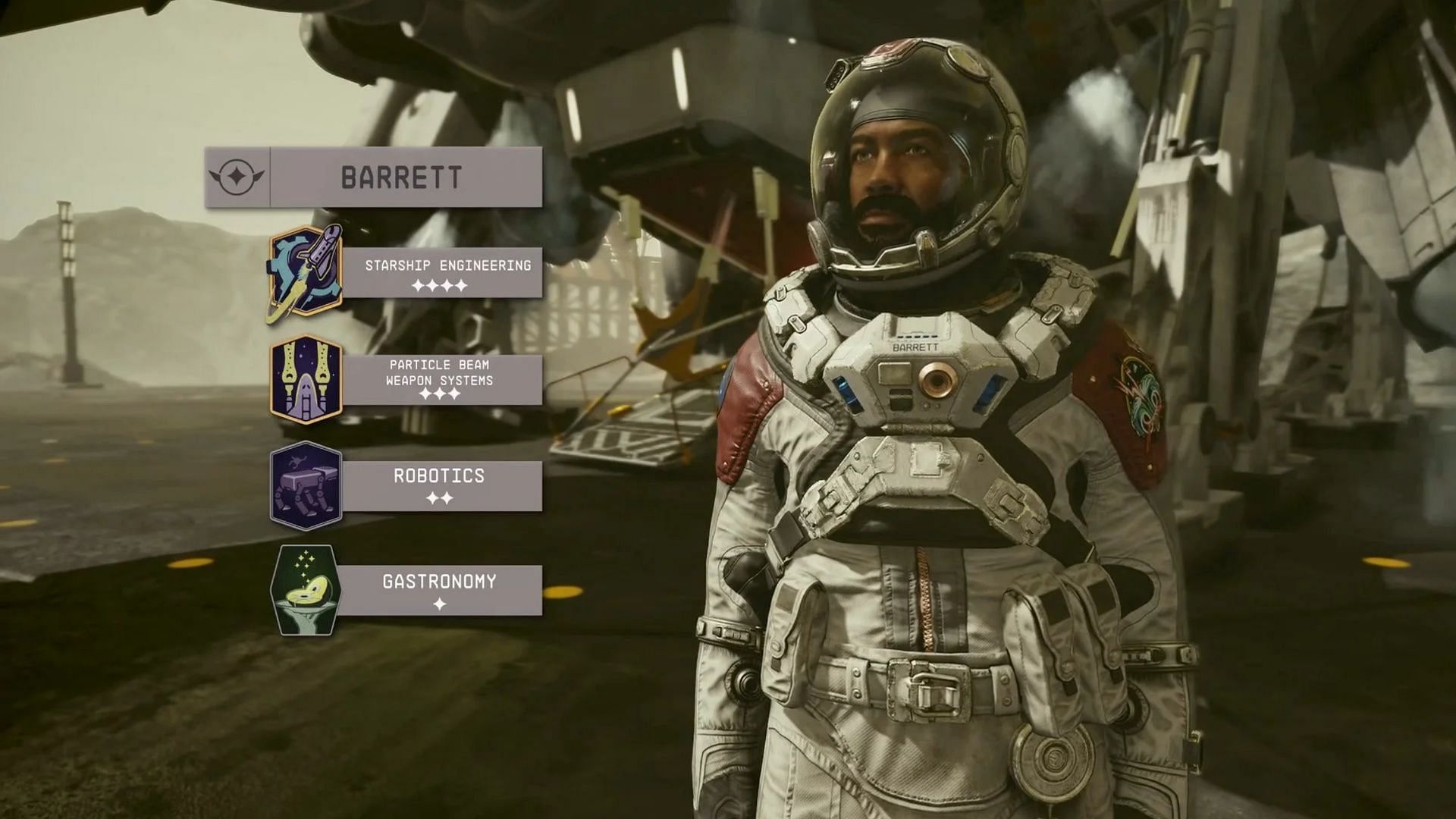 Barrett&#039;s attributes (Image via Bethesda Game Studios)