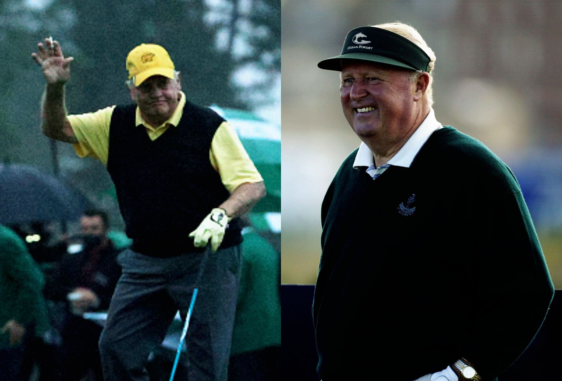 Jack Nicklaus and Sir Michael Bonallack (Image via Getty and X @dunhilllinks).