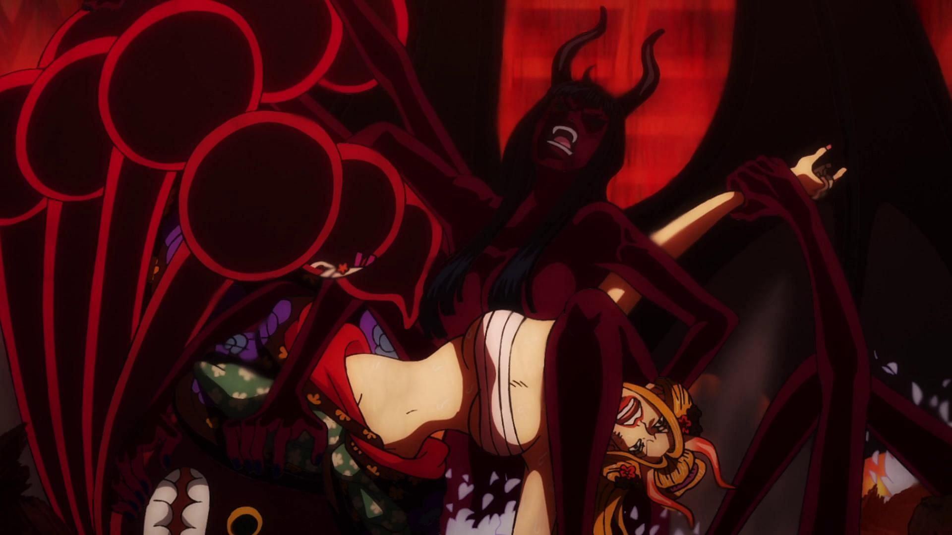 Robin using her Demonio Fleur form to beat Black Maria (Image via Toei Animation, One Piece)