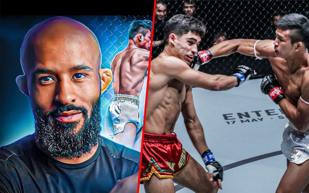 Demetrious Johnson (left) and Superlek fighiting Rui Botelho (right)