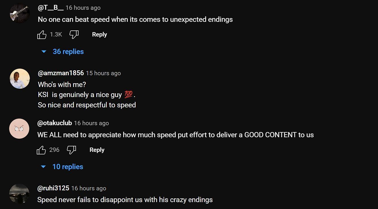 Fans share their reactions on YouTube as well (Image via IShowSpeed/YouTube)