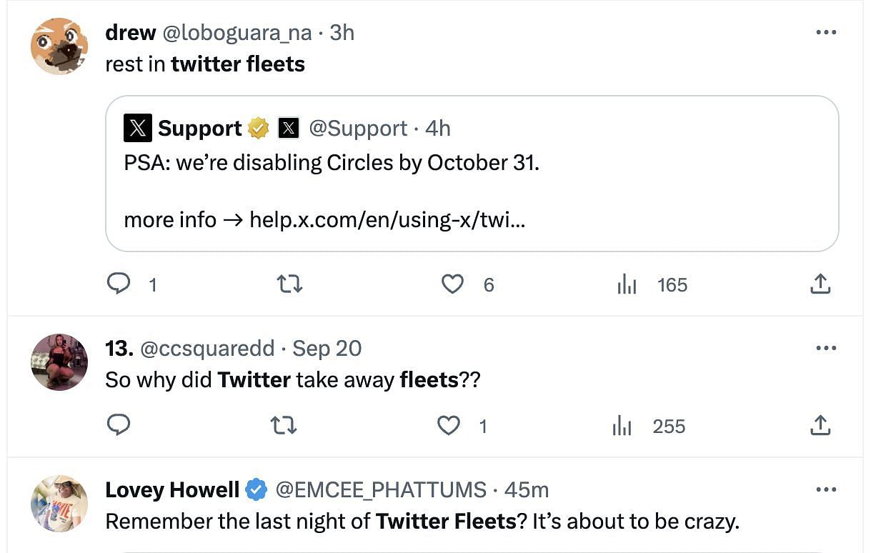 Social media users demanded the comeback of Fleets as Twitter announced that the platform would be discontinuing another feature. (Image via Twitter)