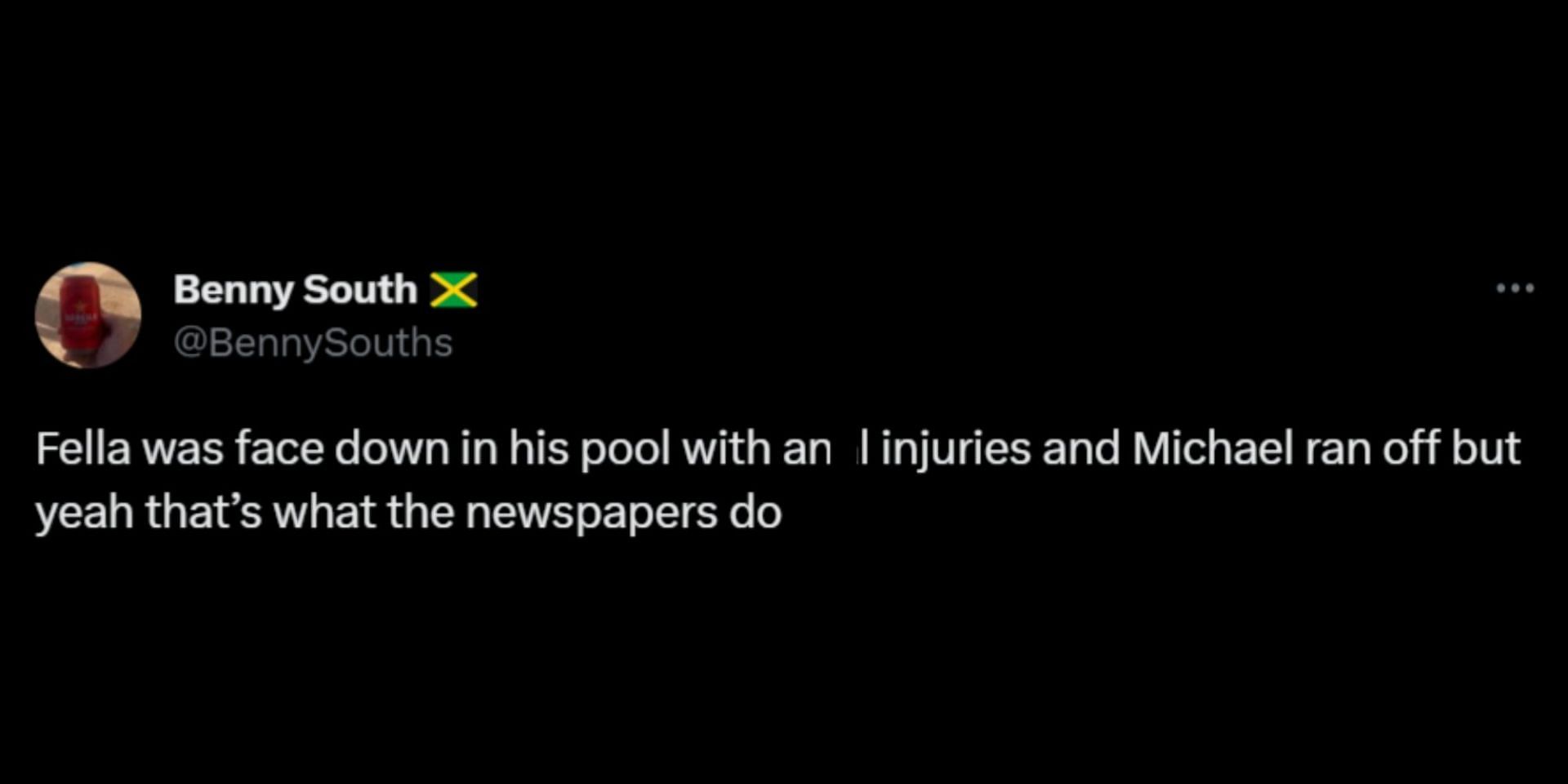 Internet trends Stuart Lubbock&#039;s swimming pool death after Michael&#039;s response to Russell Brand&#039;s video. (Image via X/@MrBarrymore)