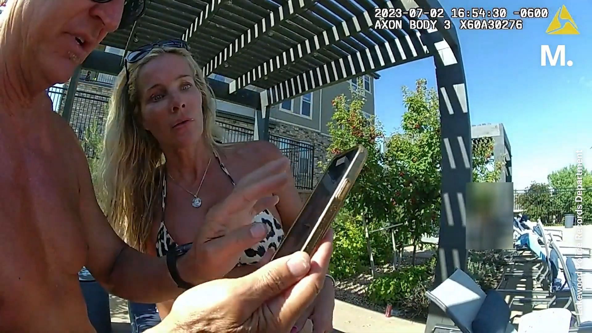 Poolside Karen Body Cam footage sparked online outrage (Image via Youtube/The Messenger)