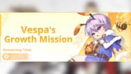 Completing Vespa's growth mission rewards several items (Image via Netmarble)