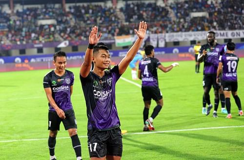 Jerry scored the opening goal of the game today (Image courtesy: ISL Media)