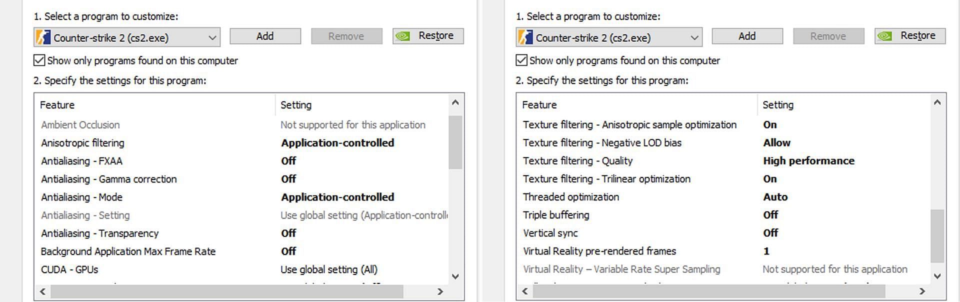 Nvidia settings for CS2 (Image via Sportskeeda)