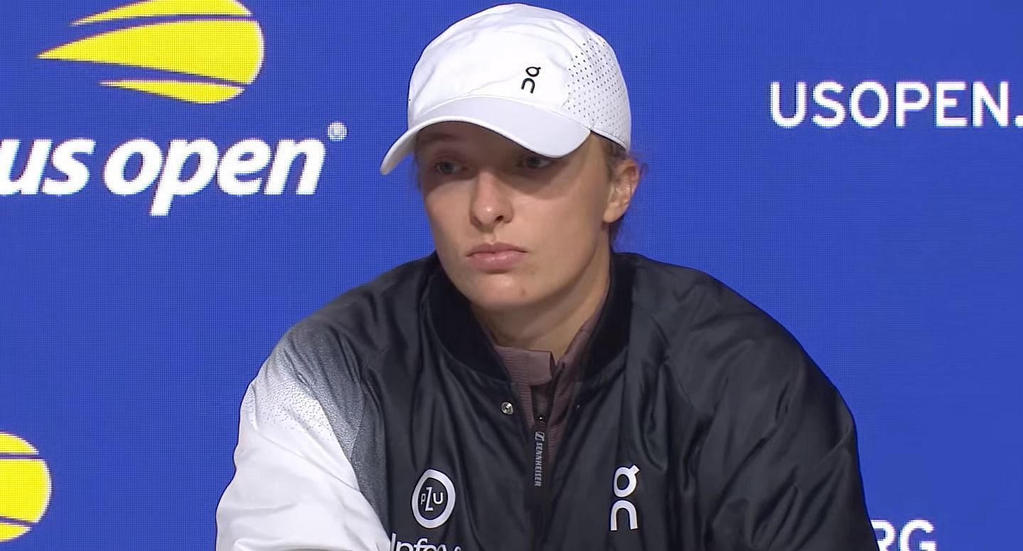 Iga Swiatek addresses the media at US Open.